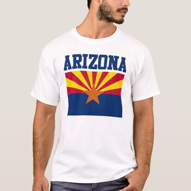 Camiseta T-shirt da bandeira do estado da arizona (Frente)