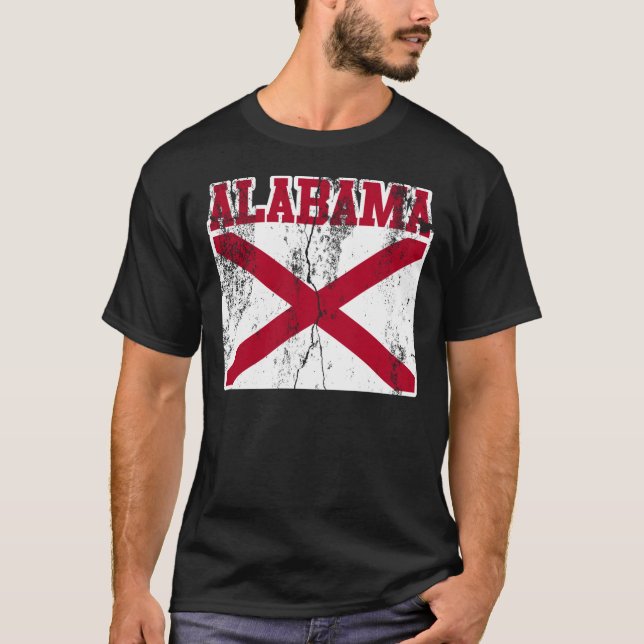 Camiseta T-shirt da bandeira do estado de Alabama (Frente)