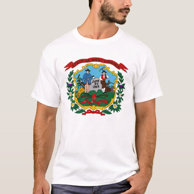 Camiseta T-shirt da bandeira do estado de West Virginia (Frente)