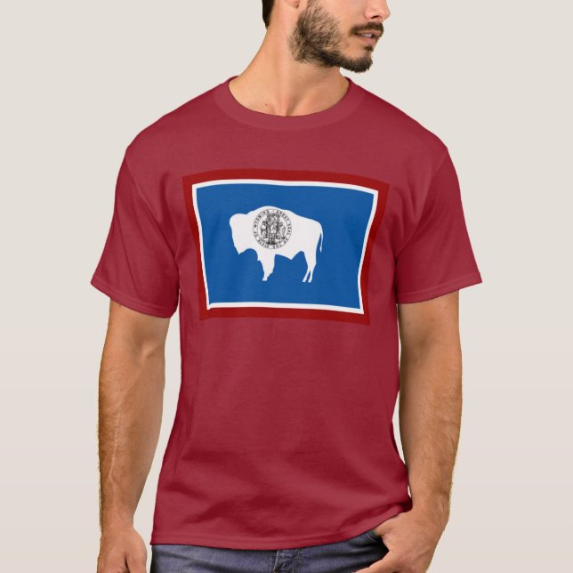 Camiseta T-shirt da bandeira do estado de Wyoming (Frente)