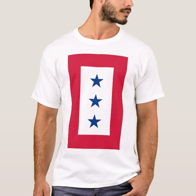 Camiseta T-shirt da bandeira do serviço da estrela azul da (Frente)