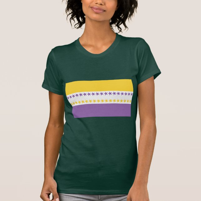 Camiseta T-shirt da bandeira dos direitos das mulheres (Frente)
