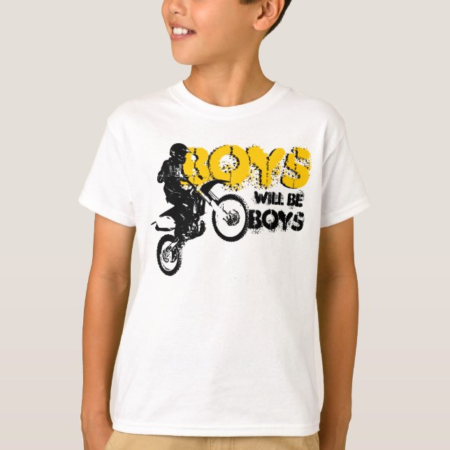 Camiseta T-shirt da bicicleta da sujeira dos meninos (Frente)