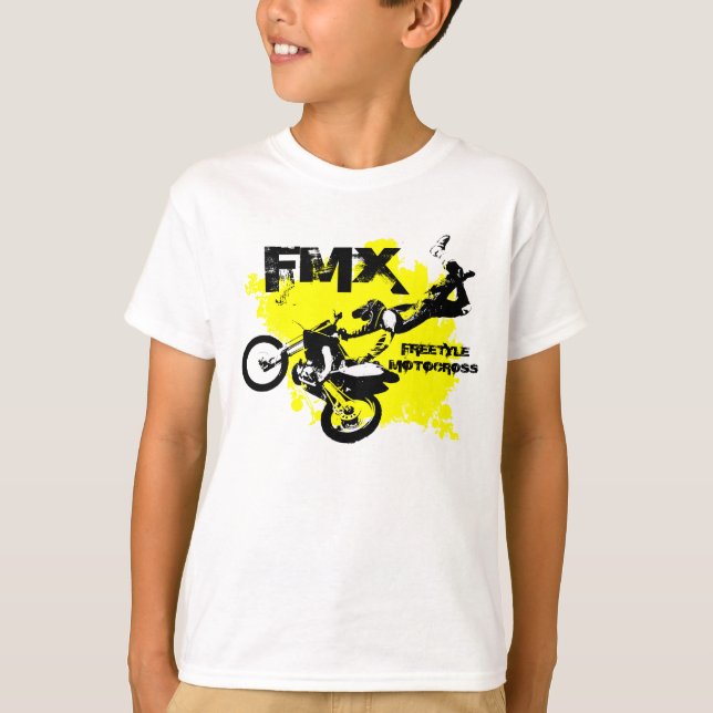 Camiseta T-shirt da bicicleta da sujeira dos meninos (Frente)