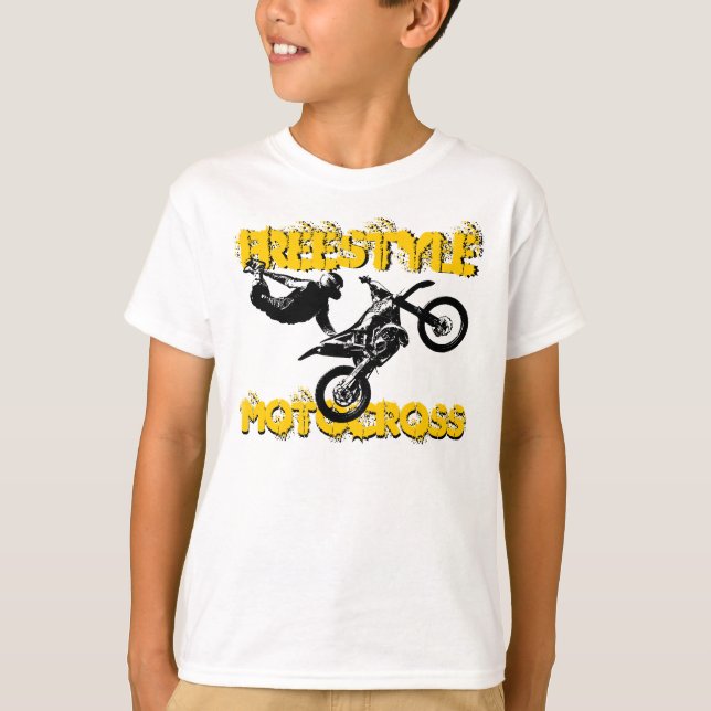 Camiseta T-shirt da bicicleta da sujeira dos meninos (Frente)