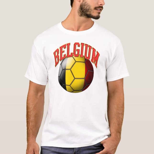 Camiseta T-shirt da bola de futebol de Bélgica (Frente)
