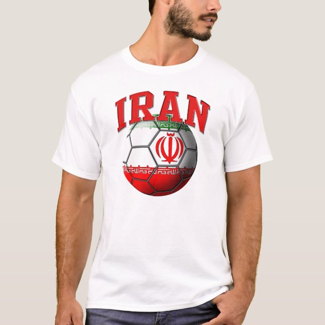 Camiseta T-shirt da bola de futebol de Irã (Frente)