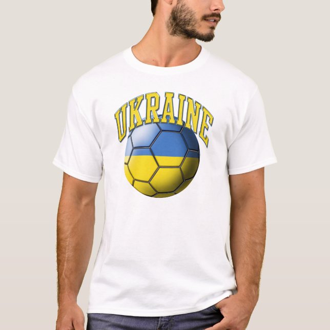 Camiseta T-shirt da bola de futebol de Ucrânia (Frente)