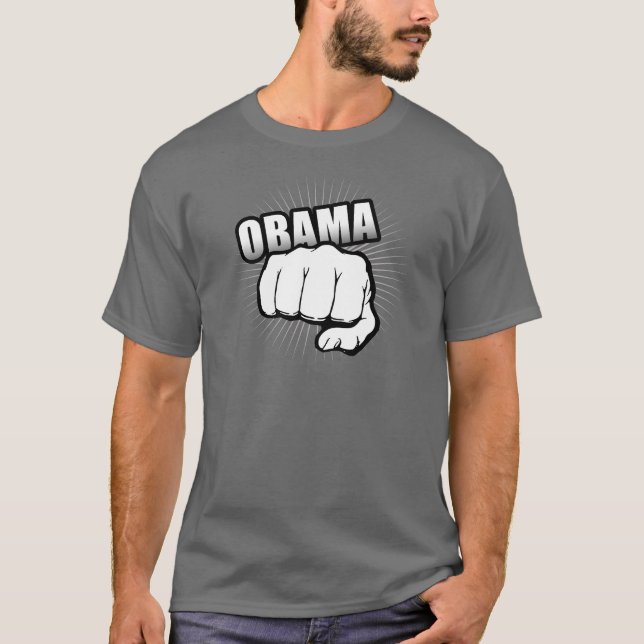 Camiseta T-shirt da BOMBA do PUNHO de OBAMA (Frente)