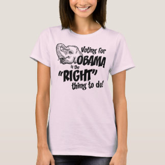 Camiseta T-shirt da boneca da coisa certa de Obama do voto