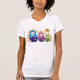 Camiseta T-shirt da boneca de Matryoshka do russo