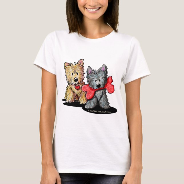 Camiseta T-shirt da boneca do duo de Terrier de monte de (Frente)