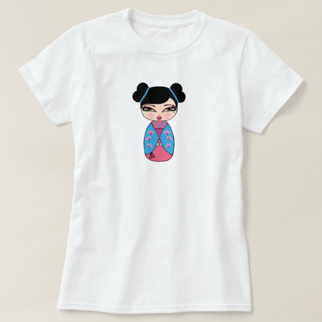 Camiseta T-Shirt da Boneca Kokeshi (Frente do Design)