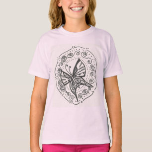 Camiseta T-shirt da borboleta da menina