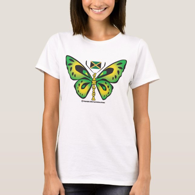 Camiseta T-shirt da borboleta de Jamaica (Frente)