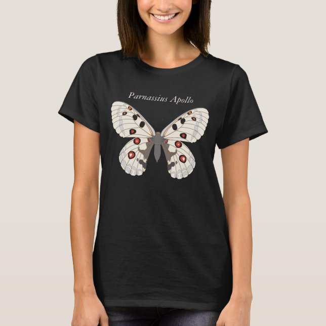 Camiseta T-shirt da borboleta de Parnassius Apollo (Frente)