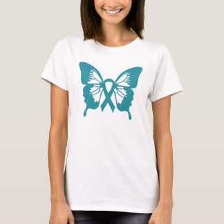 Camiseta T-shirt da borboleta do câncer de ovário