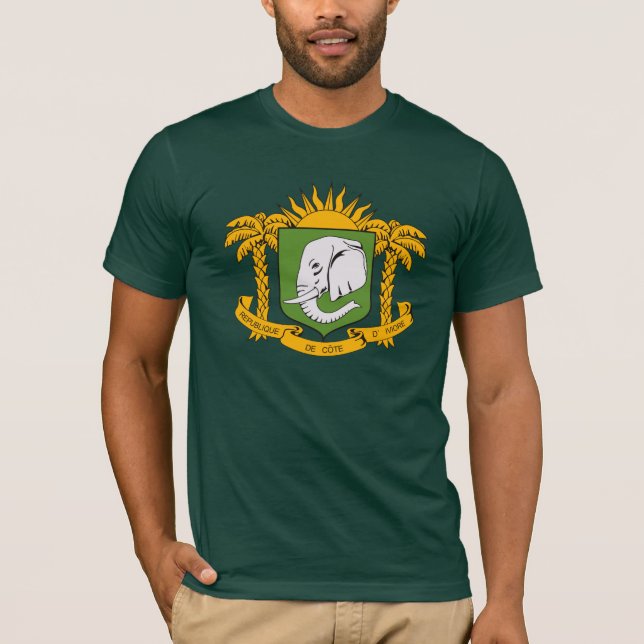 Camiseta T-shirt da brasão da Costa do Marfim (Frente)