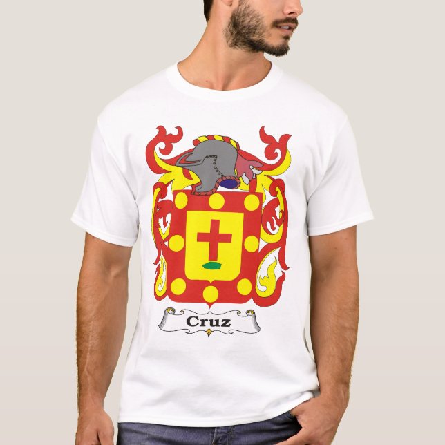 Camiseta T-shirt da brasão da família de Cruz (Frente)