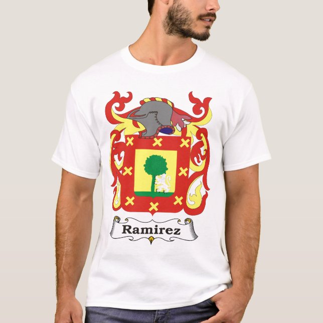 Camiseta T-shirt da brasão da família de Ramírez (Frente)