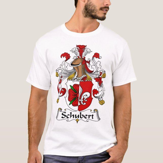 Camiseta T-shirt da brasão da família de Schubert (Frente)