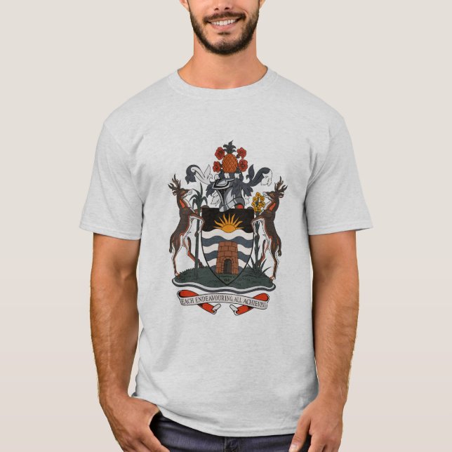 Camiseta T-shirt da brasão de Antígua e de Barbuda (Frente)