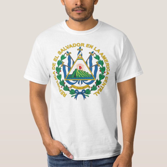 Camiseta T-shirt da brasão de El Salvador (Frente)