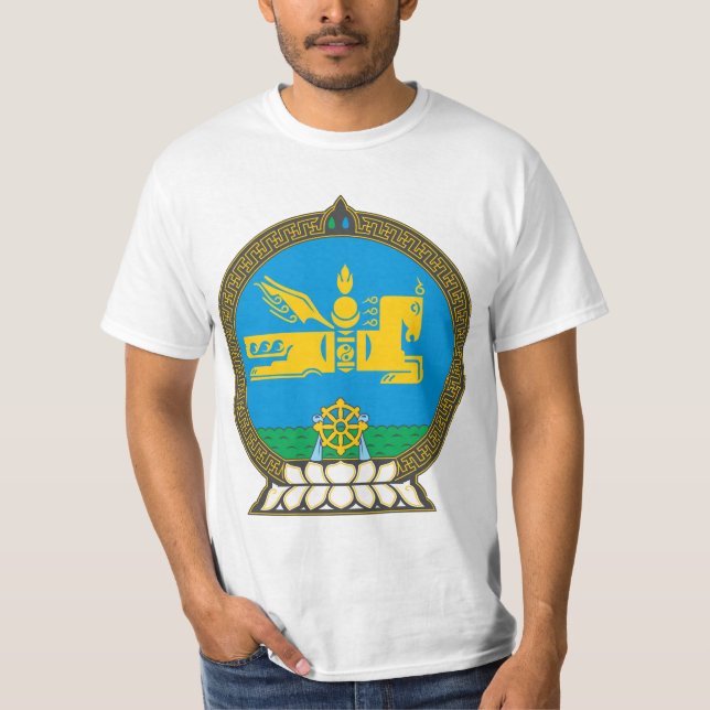 Camiseta T-shirt da brasão de Mongolia (Frente)