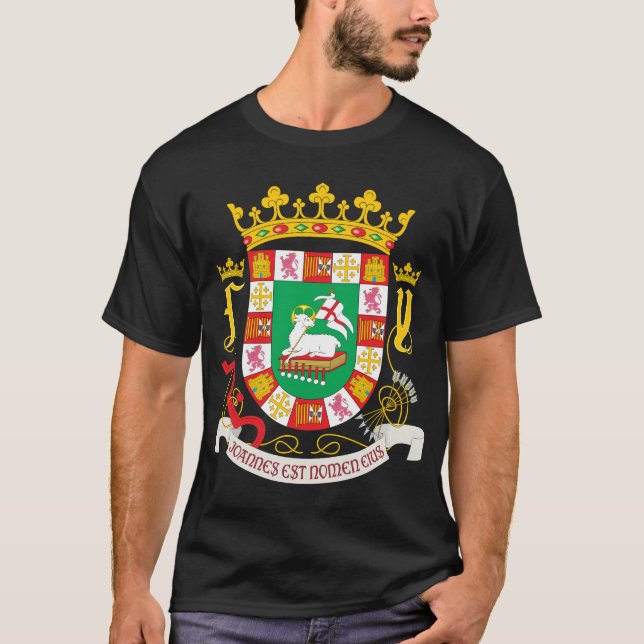 Camiseta T-shirt da brasão de Puerto Rico (Frente)