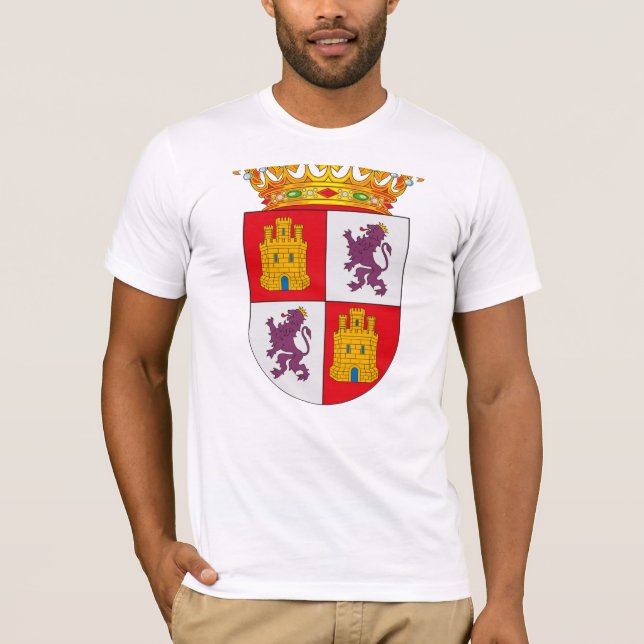 Camiseta T-shirt da brasão do Castile e do Leon (Frente)
