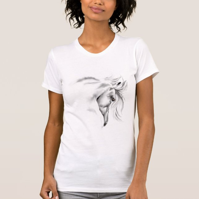Camiseta T-shirt da cabeça de cavalo de Whte (Frente)