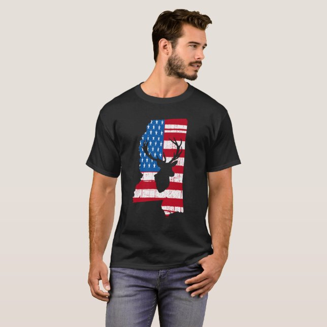 Camiseta T-shirt da caça dos cervos de Mississippi da (Frente Completa)