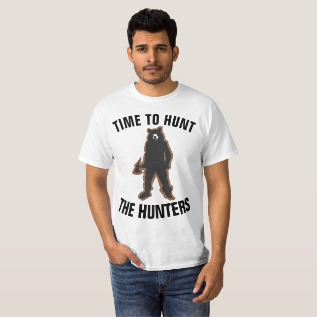Camiseta T-shirt da CAÇA, HORA DE CAÇAR, Anti-Hunting (Frente Completa)