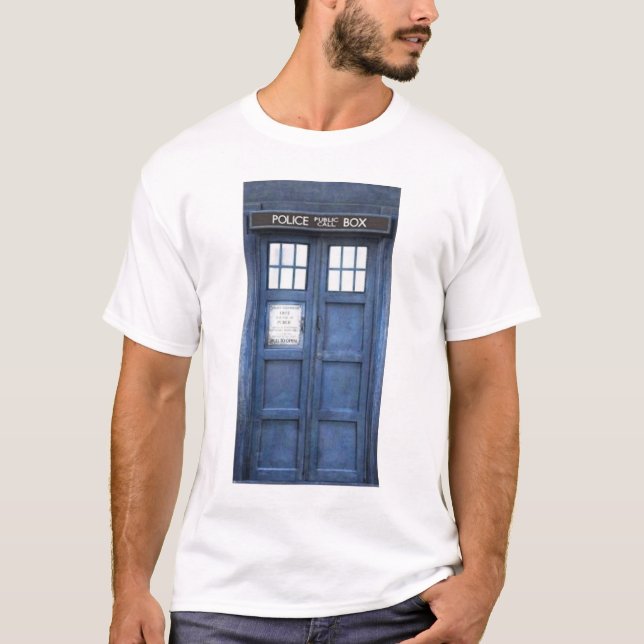 Camiseta T-shirt da caixa de chamada da polícia (Frente)