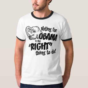 Camiseta T-shirt da campainha da coisa certa de Obama do