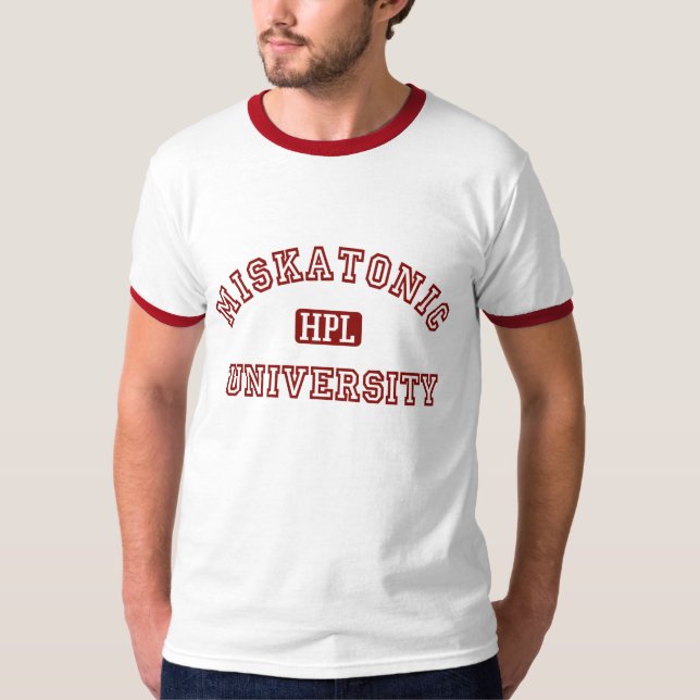 Camiseta T-shirt da campainha da universidade de Miskatonic (Frente)