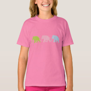 Camiseta T-shirt da campainha de 3 meninas dos elefantes