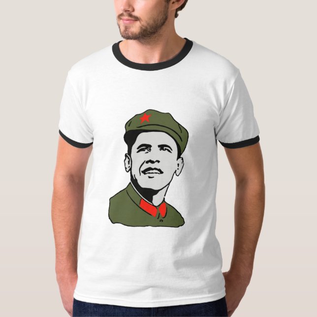 Camiseta T-shirt da campainha de Obama Mao (Frente)