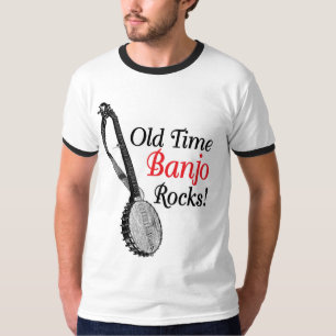 Camiseta T-shirt da campainha dos homens idosos do banjo do