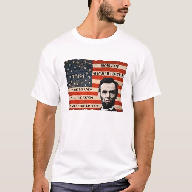 Camiseta T-shirt da campanha de Abraham Lincoln 1864 (Frente)