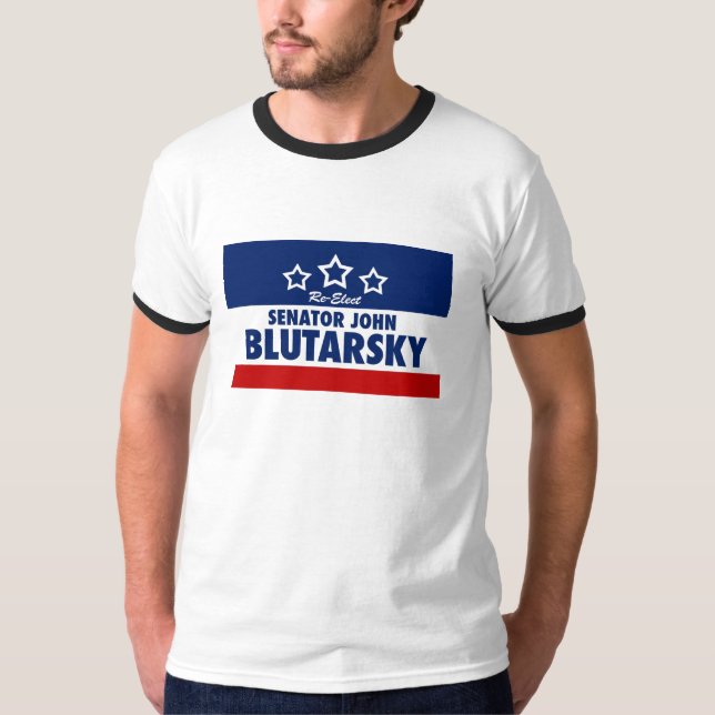 Camiseta t-shirt da campanha do senador John Blutarsky do (Frente)
