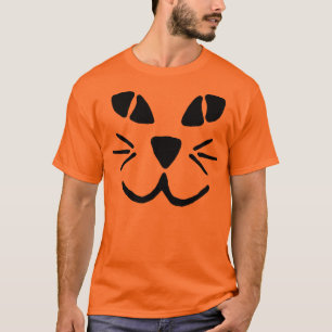 Camiseta T-shirt da cara da abóbora da Gato-o-Lanterna
