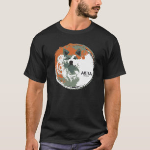 Camiseta T-shirt da cara do inu de Akita