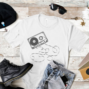 Camiseta T-shirt da cassete de banda magnética