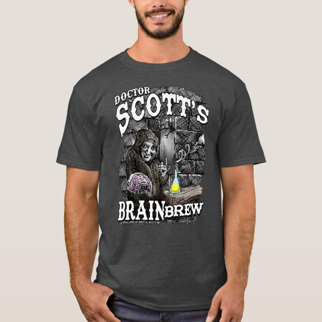 Camiseta t-shirt da celebridade do Dr. Scott Brain Brew (Frente)