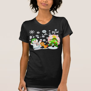 Camiseta T-shirt da cena da neve do Natal