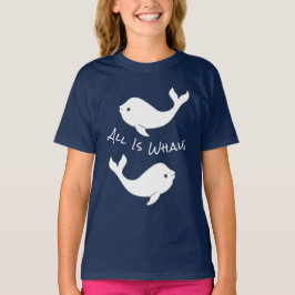 Camiseta T-shirt da chalaça da baleia da beluga (criança)