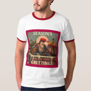 Camiseta T-shirt da chaminé do papai noel