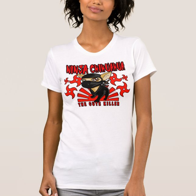 Camiseta T-shirt da chihuahua de Ninja (Frente)