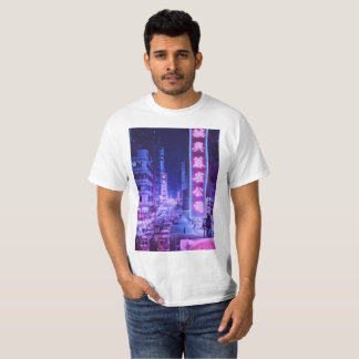 Camiseta T-shirt da cidade da noite de Vaporwave